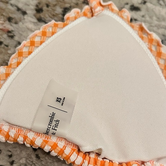 Abercrombie & Fitch Orange Gingham Triangle Bikini Set | XS - Picture 3 of 4
